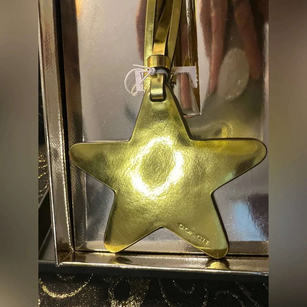 Coach Gold Metallic Lemon Star Ornament Bag Charm